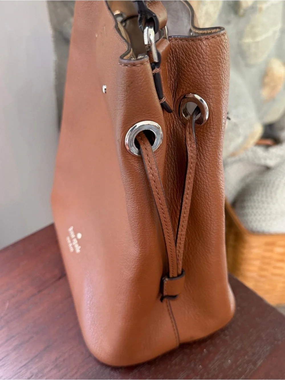 Kate Spade Marti Small Bucket Bag Camel EUC